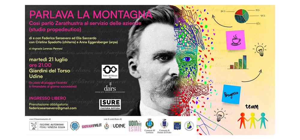 AI GIARDINI DEL TORSO DI UDINE ANTEPRIMA TEATRALE DELLO SPETTACOLO “PARLAVA LA MONTAGNA”, VIAGGIO SCENICO TRA FILOSOFIA E DINAMICHE AZIENDALI