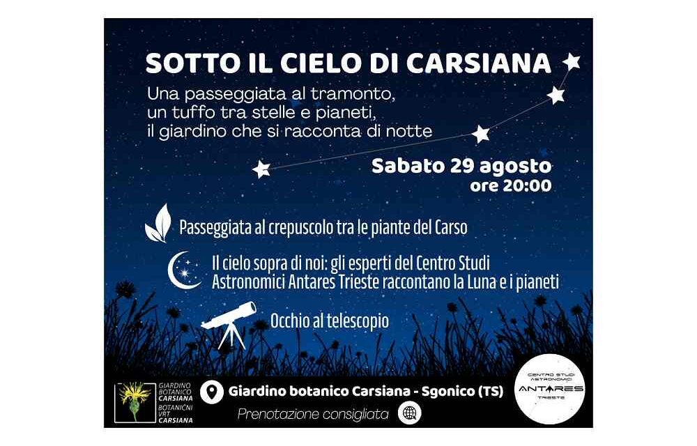 Sotto il cielo di Carsiana: serata di osservazione astronomica con Centro Studi Astronomici Antares Trieste