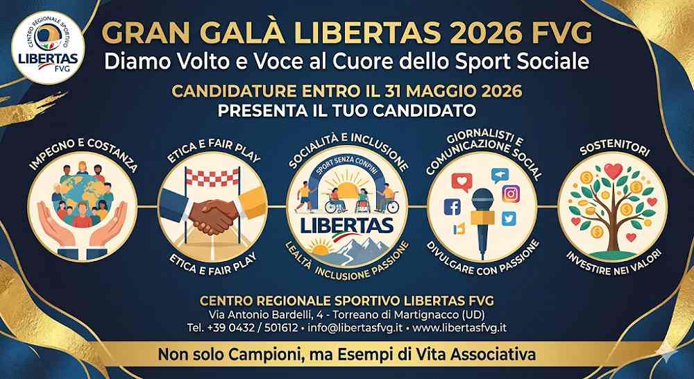 Libertas Fvg celebra il Volontariato sportivo regionale