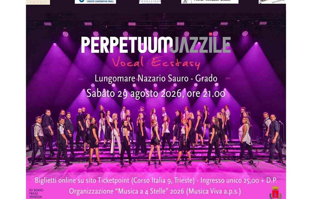 “Perpetuum Jazzile”: la celebre formazione vocale a livello internazionale in formazione completa a Grado