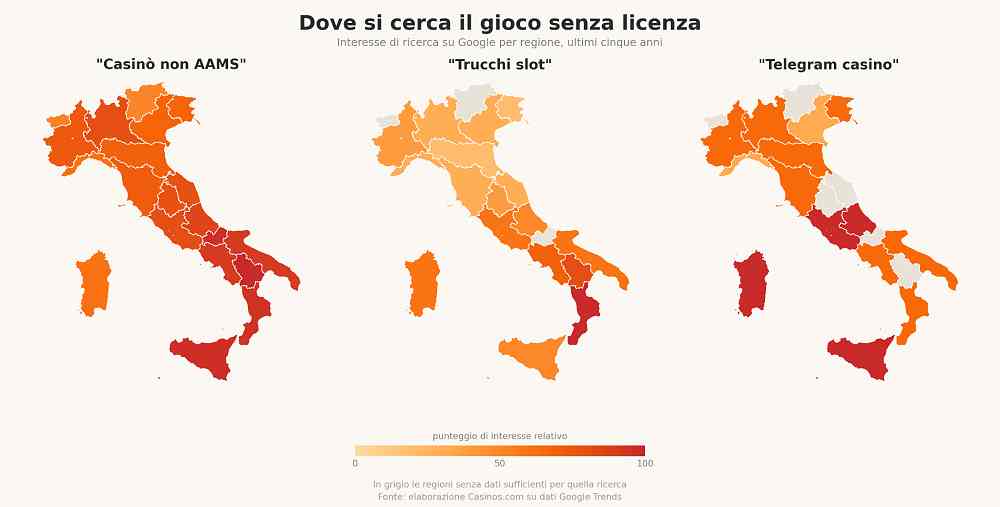 Gioco illegale online, il Friuli Venezia Giulia quinto in Italia per le ricerche di casinò su Telegram