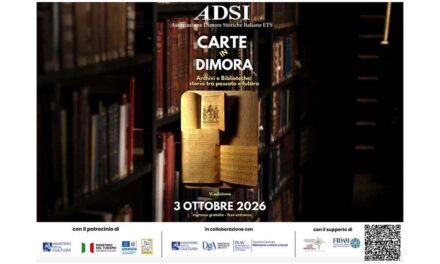 Sabato 3 ottobre torna “Carte in Dimora” un viaggio negli archivi e nelle biblioteche con l’Associazione Dimore Storiche Italiane
