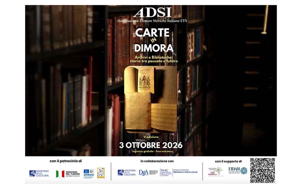 Carte in Dimora di ADSI: archivi e biblioteche storiche aprono gratuitamente