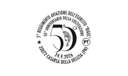 POSTE ITALIANE: A CASARSA DELLA DELIZIA L’ANNULLO FILATELICO PER IL 50° ANNIVERSARIO DELLA COSTITUZIONE DEL 5° REGGIMENTO AVIAZIONE DELL’ESERCITO “RIGEL”