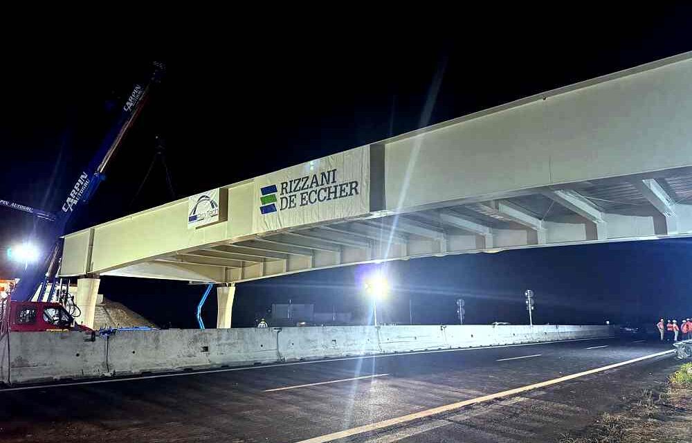 Autostrade Alto Adriatico: varata la campata centrale del cavalcavia di via Gonelle a Cessalto