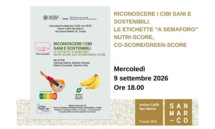 RICONOSCERE I CIBI SANI E SOSTENIBILI. LE ETICHETTE “A SEMAFORO” NUTRI-SCORE, CO-SCORE/GREEN-SCORE: EVENTO DIVULGATIVO ALL’ANTICO CAFFÈ SAN MARCO