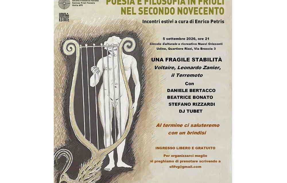 Bonato, Bertacco, Rizzardi e DJ Tubet insieme a Udine per raccontare la “fragile stabilità” del terremoto