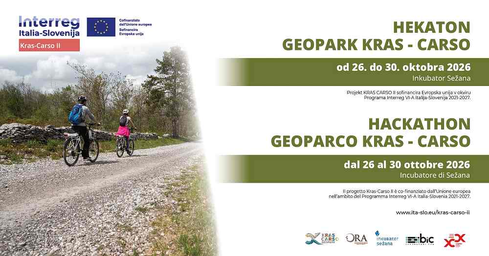 Giovani imprenditori e innovatori si riuniranno per gettare le basi del futuro di Kras nell’ambito dell’evento transfrontaliero L’hackathon Geoparco Kras–Carso