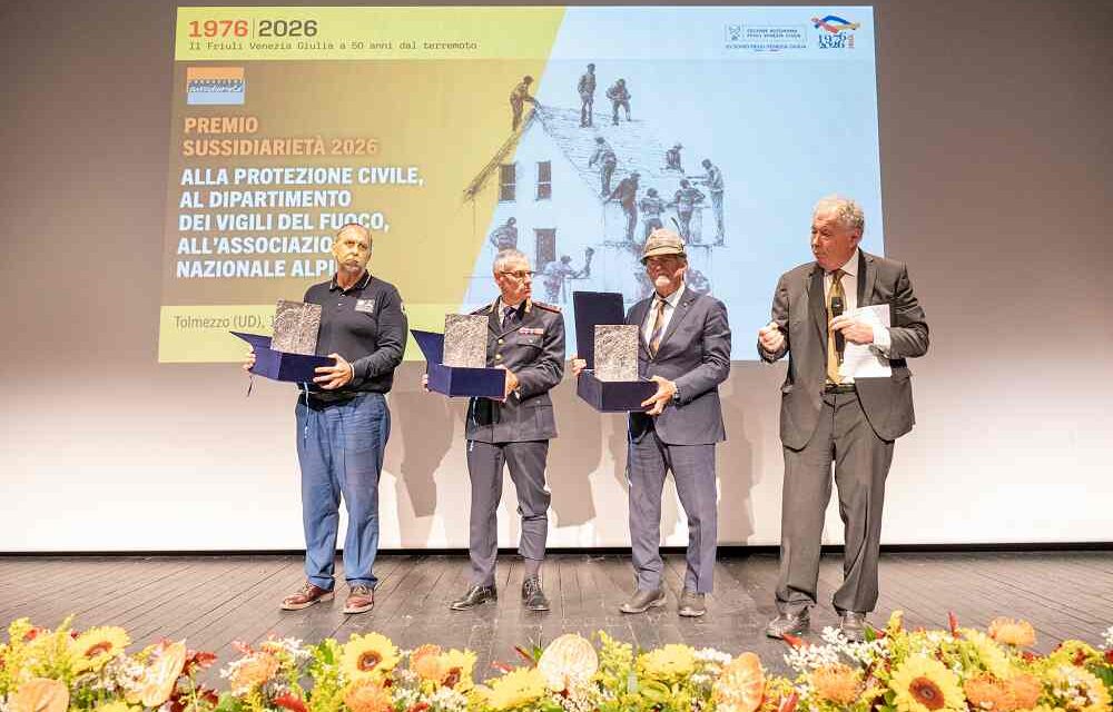 A Vigili del Fuoco, Alpini e Protezione Civile il premio Sussidiarietà per la ricostruzione post terremoto del Friuli