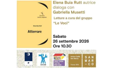 Elena Buia Rutt presenta all’Antico Caffè San Marco il suo libro “Atterrare”