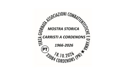 POSTE ITALIANE: A CORDENONS L’ANNULLO FILATELICO PER LA TERZA GIORNATA DELLE ASSOCIAZIONI COMBATTENTISTICHE E D’ARMA