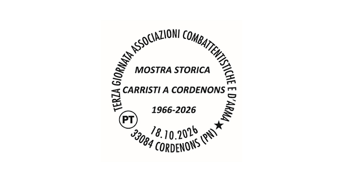POSTE ITALIANE: A CORDENONS L’ANNULLO FILATELICO PER LA TERZA GIORNATA DELLE ASSOCIAZIONI COMBATTENTISTICHE E D’ARMA