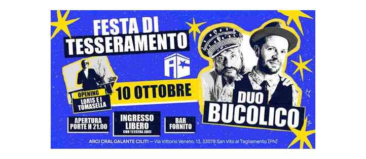 ARCI CRAL: AL VIA LA NUOVA STAGIONE DEL CIRCOLO PUNTO DI RIFERIMENTO CULTURALE A SAN VITO AL TAGLIAMENTO