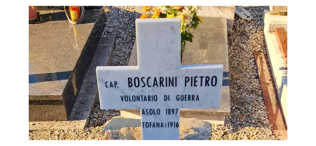 ASOLO NON DIMENTICA I SUOI CADUTI: RESTAURATA LA TOMBA DEL CAPORALE PIETRO BOSCARINI