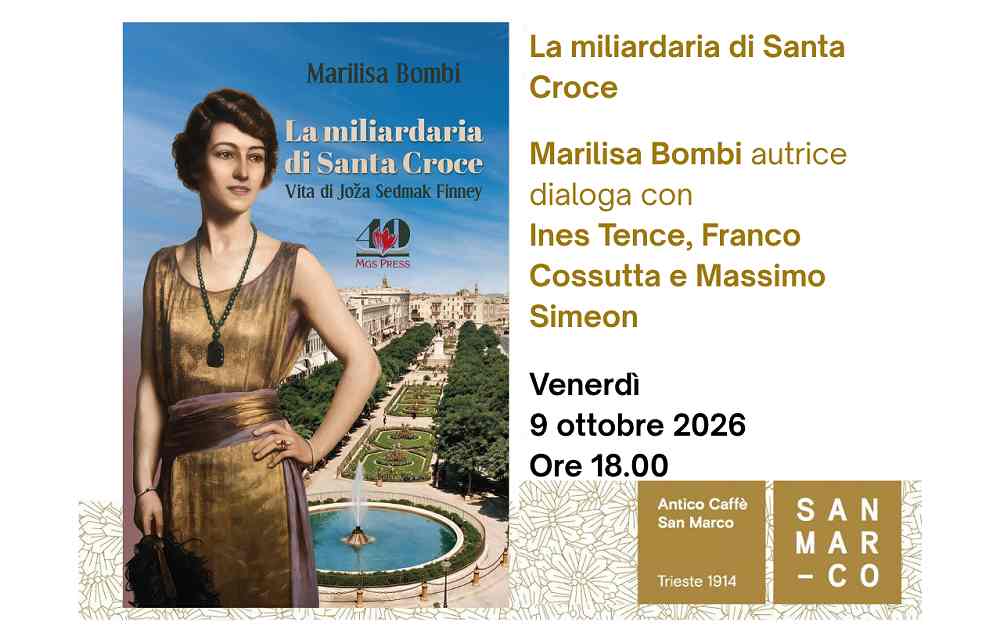 Marilisa Bombi presenta all’Antico Caffè San Marco il suo libro “La miliardaria di Santa Croce” (Mgs Press)