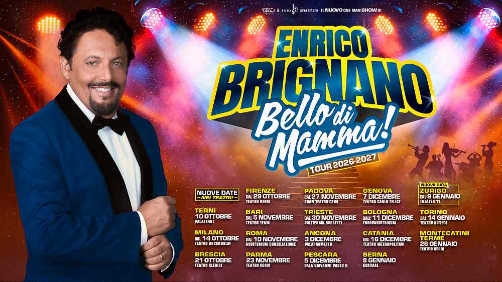 ENRICO BRIGNANO: dal 10 ottobre “Bello di Mamma!” nei più prestigiosi teatri italiani
