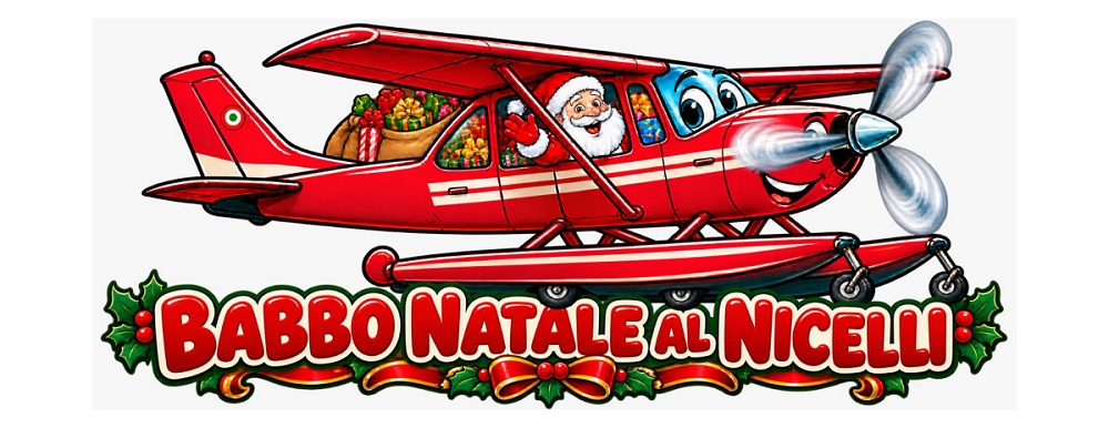 Babbo Natale arriva in idrovolante al Nicelli di Venezia