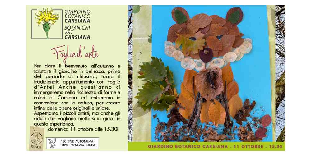 Foglie d’arte al Giardino botanico Carsiana