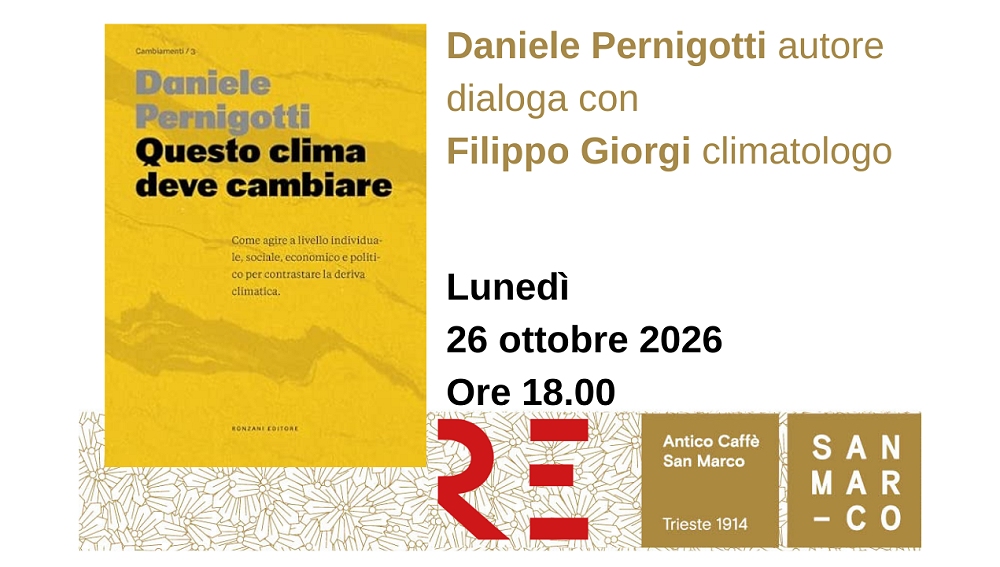 Daniele Pernigotti presenta all’Antico Caffè San Marco il suo libro “Questo clima deve cambiare” (Ronzani editore)