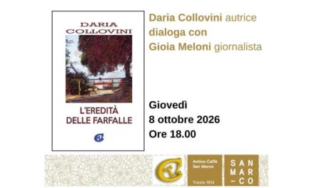 Daria Collovini presenta all’Antico Caffè San Marco il suo libro “L’eredità delle farfalle”