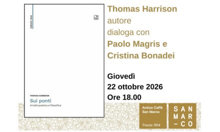Thomas Harrison presenta all’Antico Caffè San Marco il suo libro “Sui ponti” (Tab edizioni)