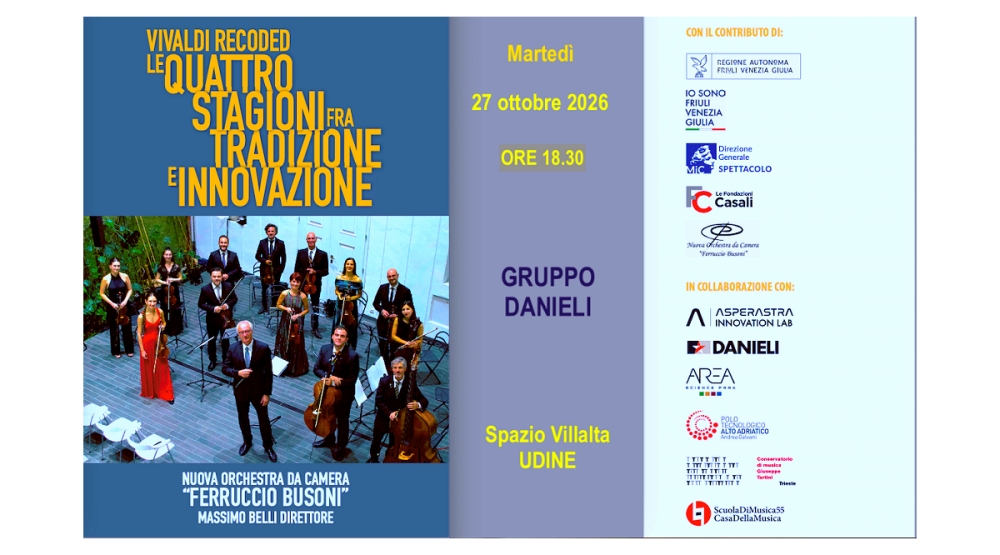 NUOVA ORCHESTRA FERRUCCIO BUSONI: IL QUARTO APPUNTAMENTO DEL PROGETTO “VIVALDI RECODED” A UDINE