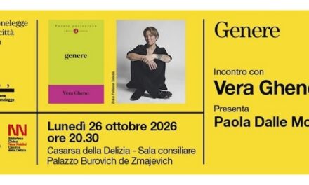 PORDENONELEGGE FUORICITTÀ AUTUNNO: LUNEDÌ 26 OTTOBRE AL VIA A CASARSA DELLA DELIZIA CON VERA GHENO E IL SUO LIBRO “GENERE”