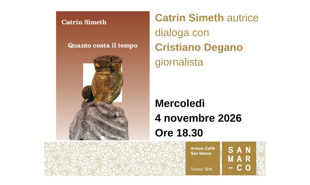 Catrin Simeth presenta all’Antico Caffè San Marco il suo libro “Quanto costa il tempo” (Vita Activa Nuova editrice)